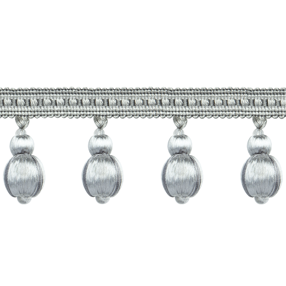 Бахрома "Крупные шарики" DA90-271C Mirtex серый (d23мм/12мм) (6,5см)