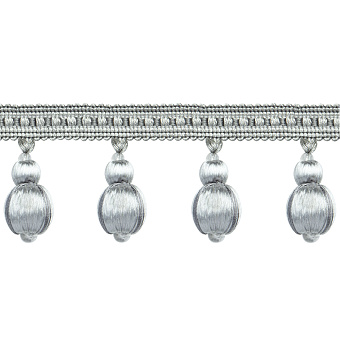 Бахрома "Крупные шарики" DA90-271C Mirtex серый (d23мм/12мм) (6,5см)